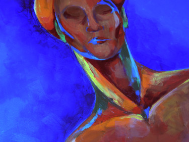 Pintura titulada "blue woman" por Manana Elizarashvili, Obra de arte original, Acrílico