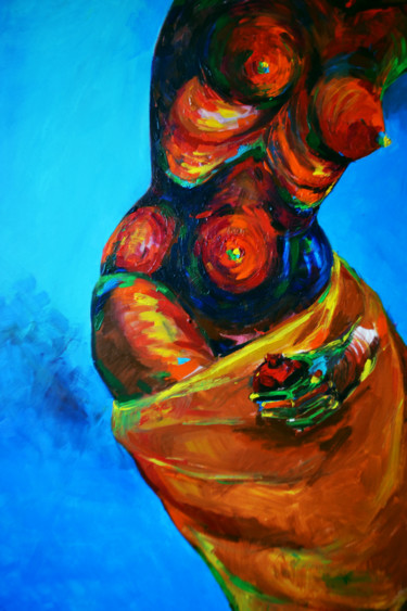 Pintura intitulada "Woman in larval" por Manana Elizarashvili, Obras de arte originais, Acrílico