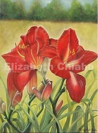 Pintura titulada "Flor de un Dia" por Licenciada En Psicologia Elizabeth Chiabo, Obra de arte original, Oleo