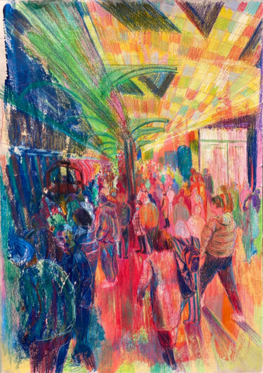 Peinture intitulée "The Tube" par Elizaveta Larina, Œuvre d'art originale, Crayon