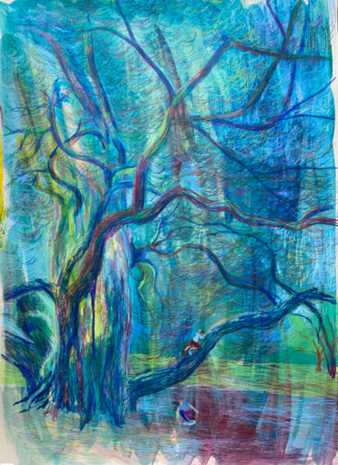 Peinture intitulée "Great Pine" par Elizaveta Larina, Œuvre d'art originale, Acrylique