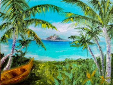 Картина под названием "Hawaii painting" - Elizaveta Megina, Подлинное произведение искусства, Масло