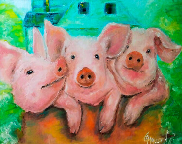 art animalier Peinture intitulée "art animalier" par Elizaveta Megina, Œuvre d'art originale, Huile
