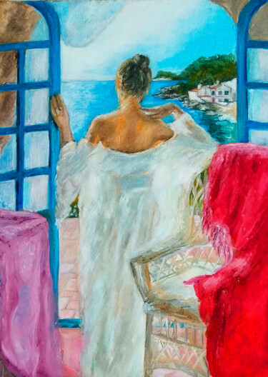 Картина под названием "peinture féminine" - Elizaveta Megina, Подлинное произведение искусства, Масло