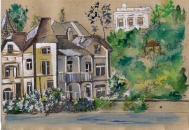 Slovenia - city sketch Painting titled "Slovenia - city ske…" by Elizaveta Pastushchak, Original Art, Watercolor