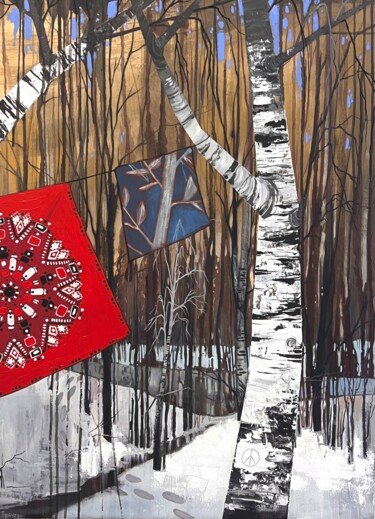 Peinture intitulée "Russian world, abst…" par Елизавета Пугачева, Œuvre d'art originale, Huile Monté sur Panneau de bois