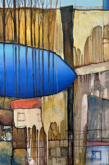 Malerei mit dem Titel "Картина маслом абст…" von Elizaveta Pugacheva, Original-Kunstwerk, Öl Auf Keilrahmen aus Holz montiert