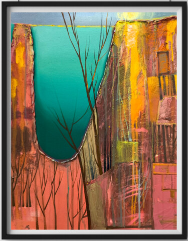 Картина под названием "Картина маслом абст…" - Елизавета Пугачева, Подлинное произведение искусства, Масло Установлен на Дер…
