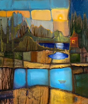 "" The north village…" başlıklı Tablo Елизавета Пугачева tarafından, Orijinal sanat, Petrol Ahşap Sedye çerçevesi üzerine mo…