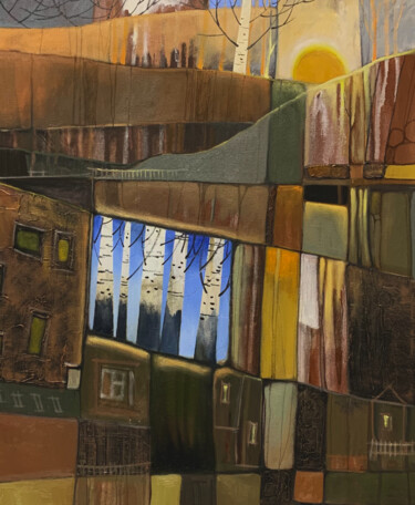 Картина под названием "The unique brown ab…" - Елизавета Пугачева, Подлинное произведение искусства, Масло Установлен на Дер…
