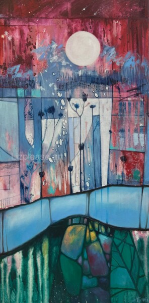 Ζωγραφική με τίτλο "Abstract landscape…" από Елизавета Пугачева, Αυθεντικά έργα τέχνης, Λάδι Τοποθετήθηκε στο Ξύλινο φορείο…