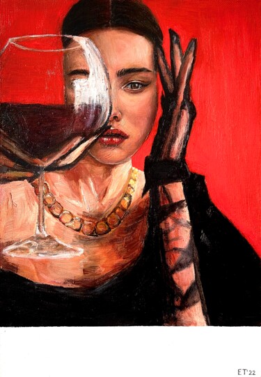 Peinture intitulée "Wine for the World" par Elizaveta Timofeeva, Œuvre d'art originale, Huile