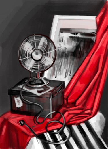 Arte digital titulada "Вентилятор и красна…" por Elizaveta Timoshina, Obra de arte original, Pintura Digital