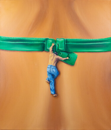 Schilderij getiteld "The climber" door Elize Sokolova, Origineel Kunstwerk, Olie