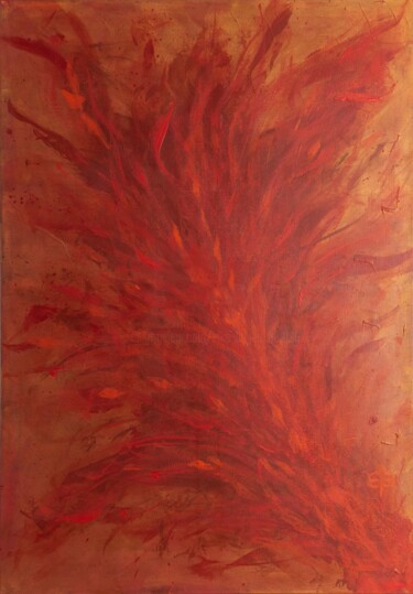 Peinture intitulée "Burning Spirit" par Elke Bügler, Œuvre d'art originale, Acrylique