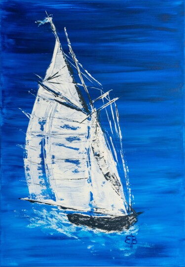 Painting titled "Wind In Your Sails" by Elke Bügler, Original Artwork, Acrylic