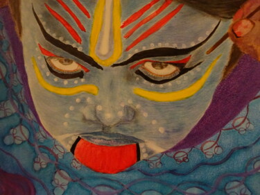 Painting titled "Painted Face" by Elke Matthaeus, Original Artwork, Acrylic