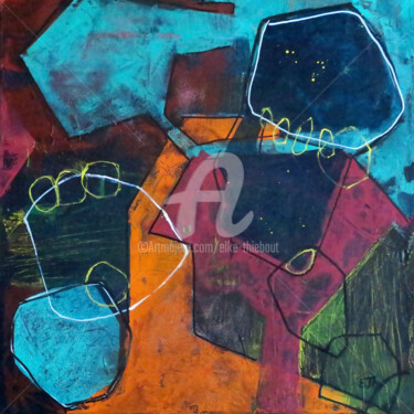 Painting titled "Abstrait N° 70/2017" by Elke Thiébaut, Original Artwork, Acrylic