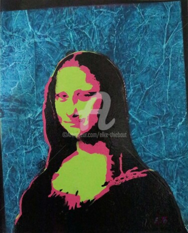 Painting titled "Mona Lisa" by Elke Thiébaut, Original Artwork, Acrylic