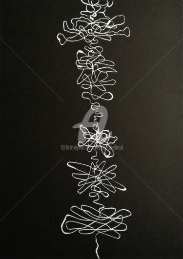 Druckgrafik mit dem Titel "Lifelines Holger" von Elke Thiébaut, Original-Kunstwerk, Linoldrucke