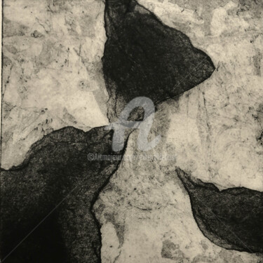 Druckgrafik mit dem Titel "Dérive" von Elke Thiébaut, Original-Kunstwerk, Collagraphie