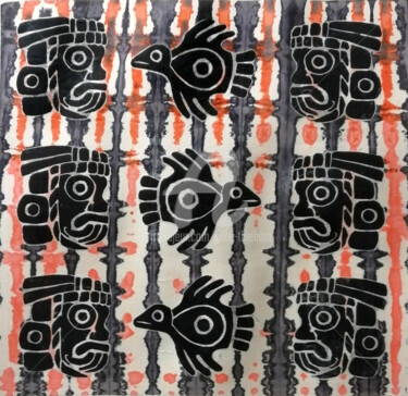 Malerei mit dem Titel "Maya" von Elke Thiébaut, Original-Kunstwerk, Acryl