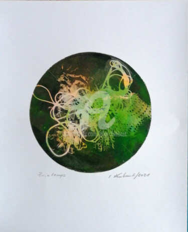 Gravures & estampes intitulée "Printemps (2)" par Elke Thiébaut, Œuvre d'art originale, Monotype