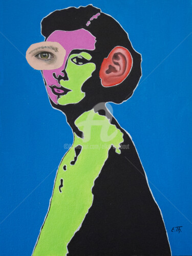 Malerei mit dem Titel "Audrey for ever" von Elke Thiébaut, Original-Kunstwerk, Acryl