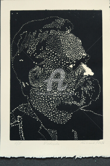 Prenten & gravures getiteld "Friedrich" door Elke Thiébaut, Origineel Kunstwerk, Xylograaf