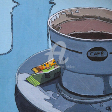 Malerei mit dem Titel "Café" von Elke Thiébaut, Original-Kunstwerk, Acryl