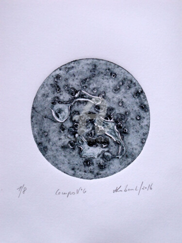 Gravures & estampes intitulée "Compo N° 6" par Elke Thiébaut, Œuvre d'art originale, Autre