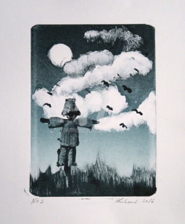 Gravures & estampes intitulée "N° 3" par Elke Thiébaut, Œuvre d'art originale, Monotype