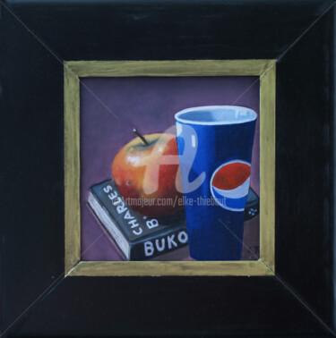 Peinture intitulée "Bukowski, Pomme et…" par Elke Thiébaut, Œuvre d'art originale, Huile