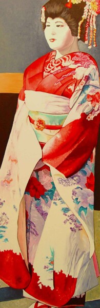 Schilderij getiteld "geisha six" door Ella Joosten, Origineel Kunstwerk, Acryl