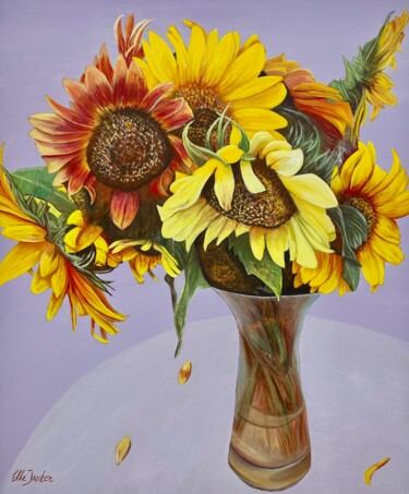 Malarstwo zatytułowany „Sunflower Four” autorstwa Ella Joosten, Oryginalna praca, Akryl