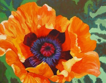 Painting titled "Poppy Four" by Ella Joosten, Original Artwork, Acrylic