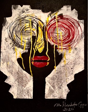 Malerei mit dem Titel "Abstraktes buntes…" von Ella Kleedorfer-Egger, Original-Kunstwerk, Acryl