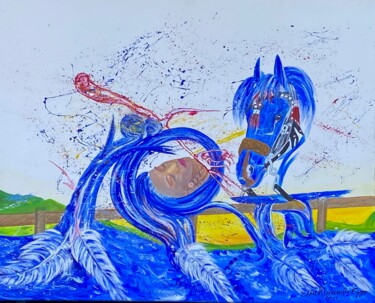 Malerei mit dem Titel "Die Blaue  Traumwelt" von Ella Kleedorfer-Egger, Original-Kunstwerk, Acryl