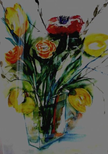 Malerei mit dem Titel "Blumenstrauß" von Ella Kleedorfer-Egger, Original-Kunstwerk