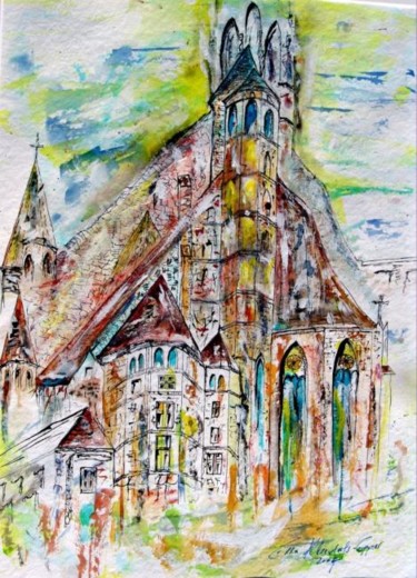 Painting titled "Die Minoritenkirche" by Ella Kleedorfer-Egger, Original Artwork