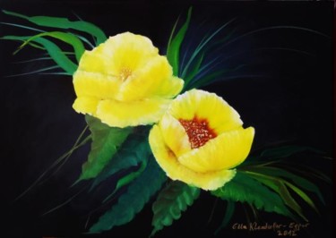 Malerei mit dem Titel "Gelbe Mohnblüten  i…" von Ella Kleedorfer-Egger, Original-Kunstwerk
