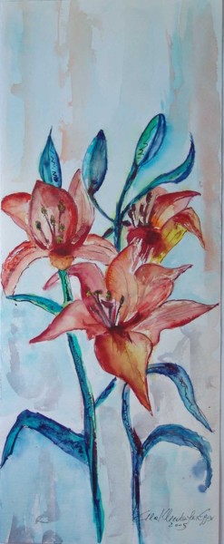 Malerei mit dem Titel "feuerlilie.jpg" von Ella Kleedorfer-Egger, Original-Kunstwerk