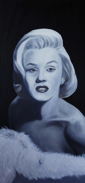 Malerei mit dem Titel "Marilyn Monroe schw…" von Ella Kleedorfer-Egger, Original-Kunstwerk, Acryl