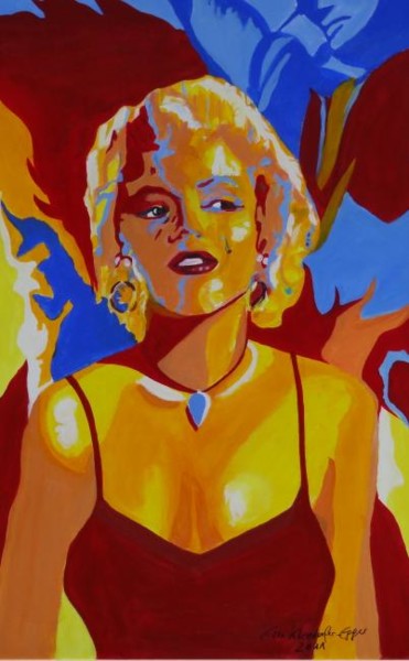 Schilderij getiteld "Marilyn Monroe" door Ella Kleedorfer-Egger, Origineel Kunstwerk, Acryl