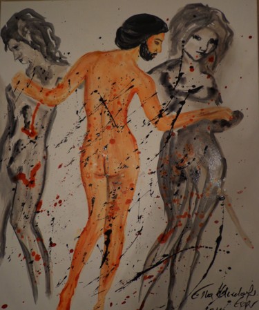 Painting titled "Akte  Conchita Wurst" by Ella Kleedorfer-Egger, Original Artwork, Other