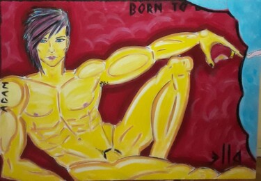 Painting titled "Born to..." by Ella Manhattan, Original Artwork, Acrylic