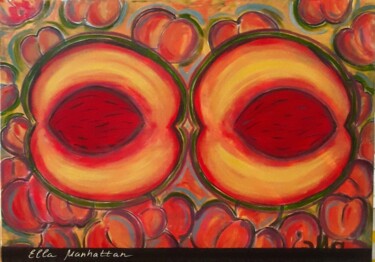 Painting titled "Peach" by Ella Manhattan, Original Artwork, Acrylic