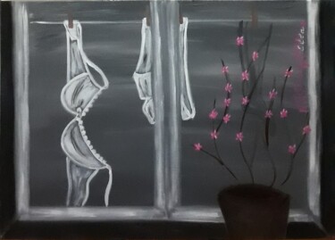 Картина под названием "Woman's loneliness" - Ella Manhattan, Подлинное произведение искусства, Акрил
