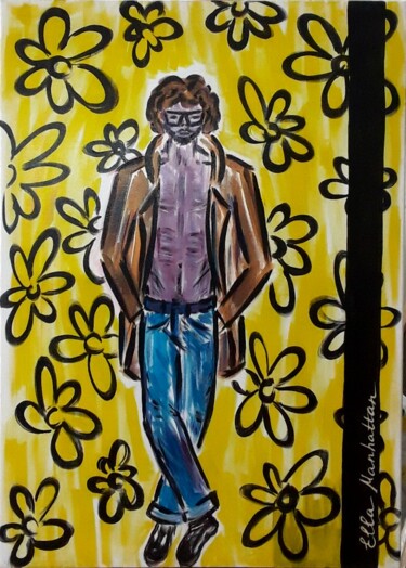 Painting titled "Fashion Guy" by Ella Manhattan, Original Artwork, Acrylic