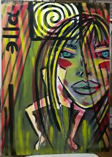 Peinture intitulée "Linda in studio" par Ella Manhattan, Œuvre d'art originale, Acrylique